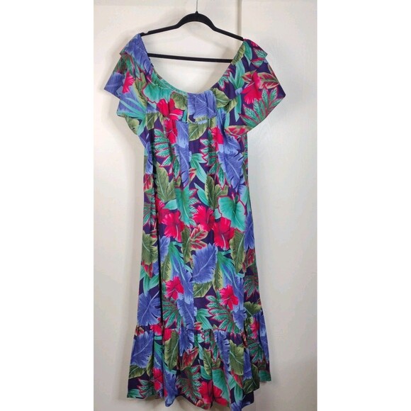 Hilo Hattie The Hawaiian Original Size XL Multicolor Cotton Womens Mumu Dress - Picture 5 of 7